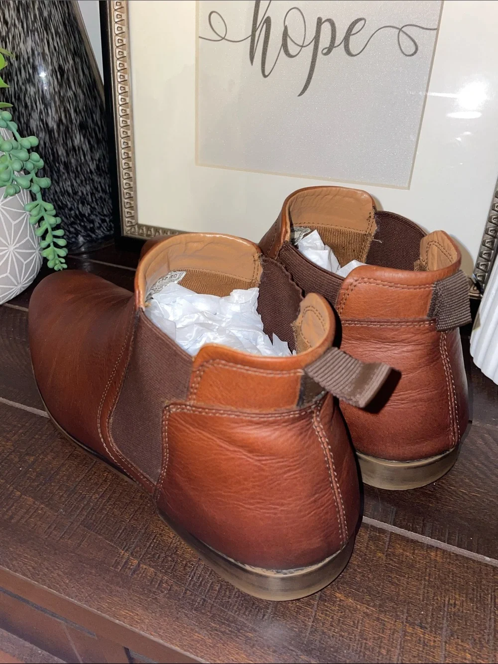 Crown Vintage Farid Men's Tan Leather Chukka Chelsea Boots Size 12
